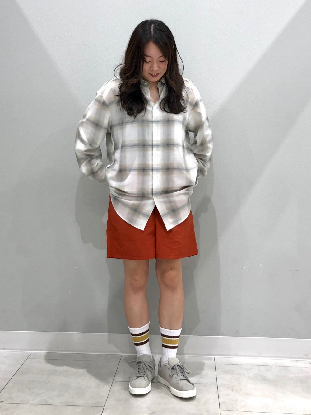 ブラフィールクロップドチューブトップ、ストライプオーバーサイズ