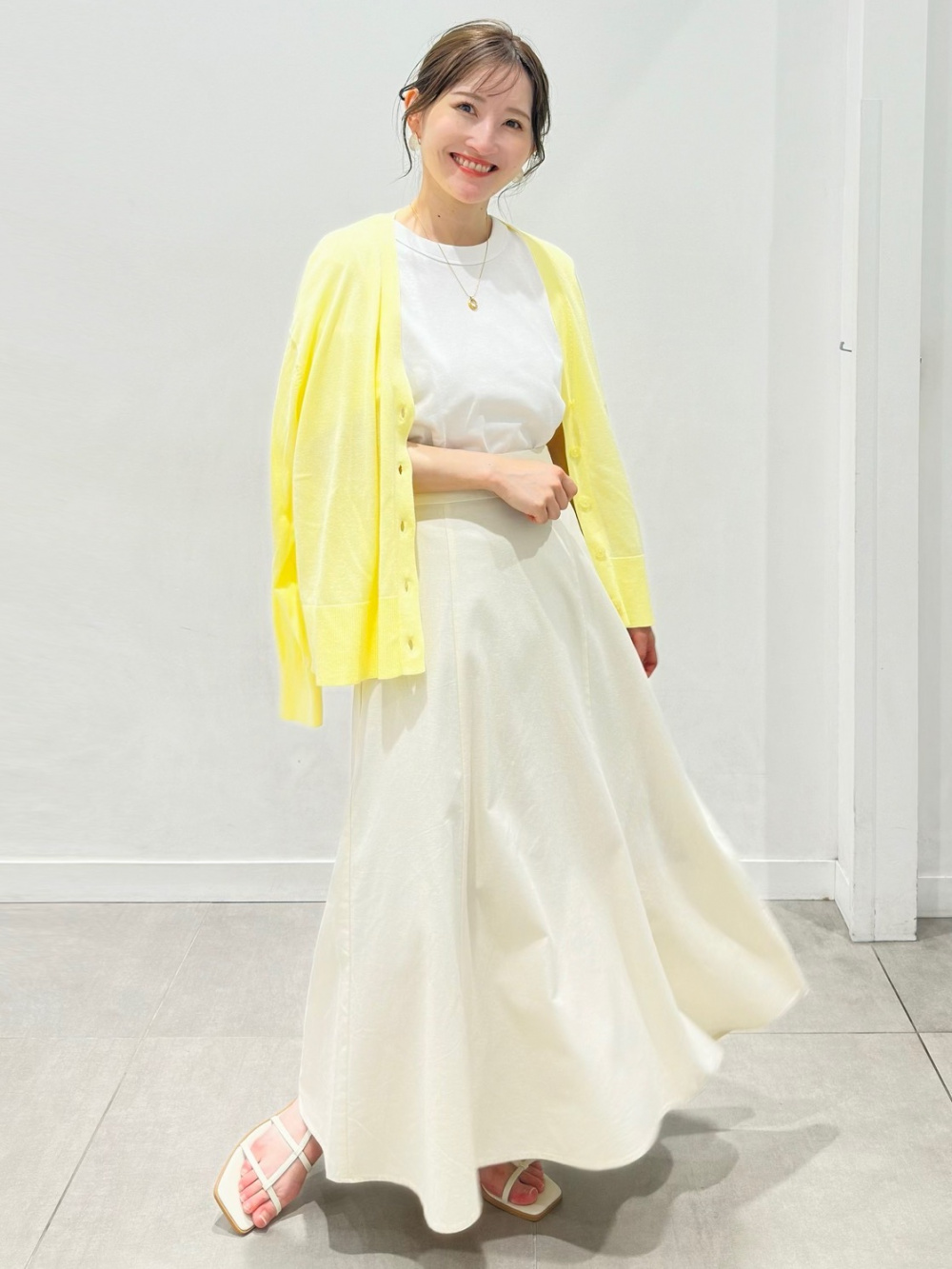 Elegante♡リネンブラウス シアーボウタイブラウス(半袖)Z+E、リネンブレンドフレアロング