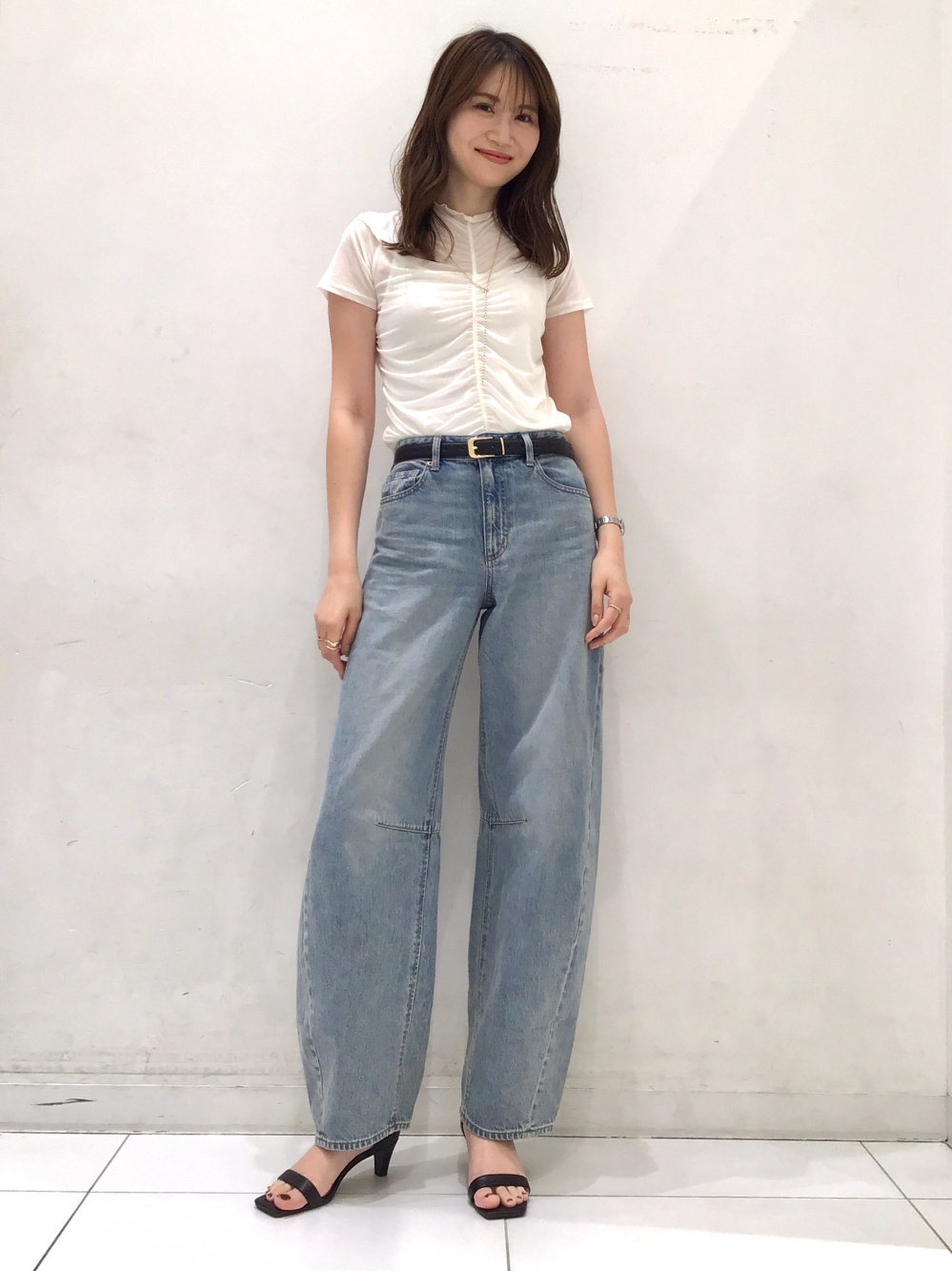 シアーギャザーT(半袖)Q、カットソーベアキャミソールサロペット