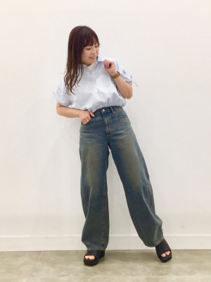 GU公式 | GIRLSクロップドギャザーシャツ(半袖)JR