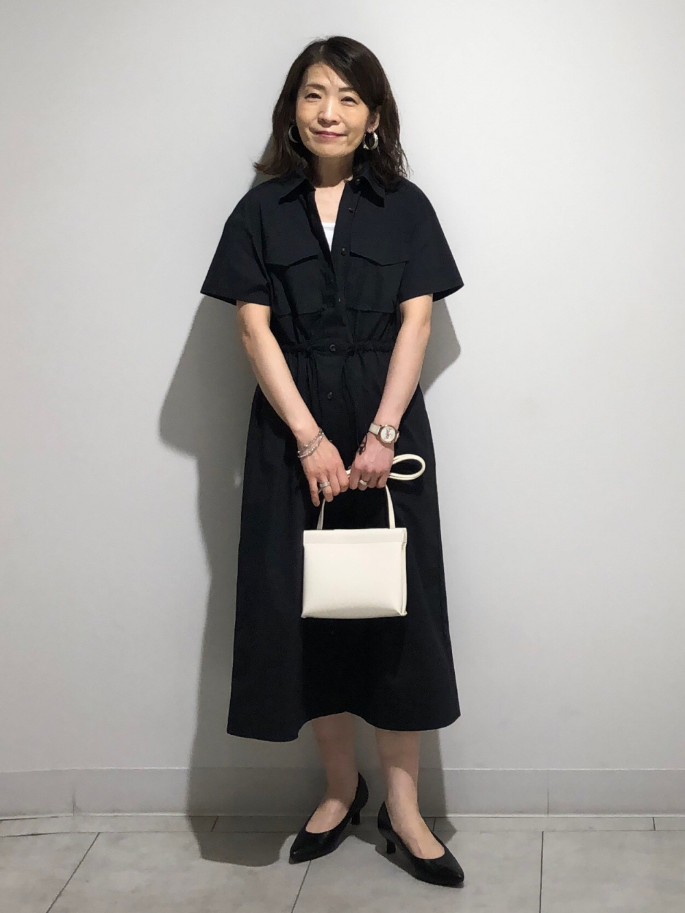 ラッフルスリーブブラウス(長袖)(UVカット機能付き)、タック