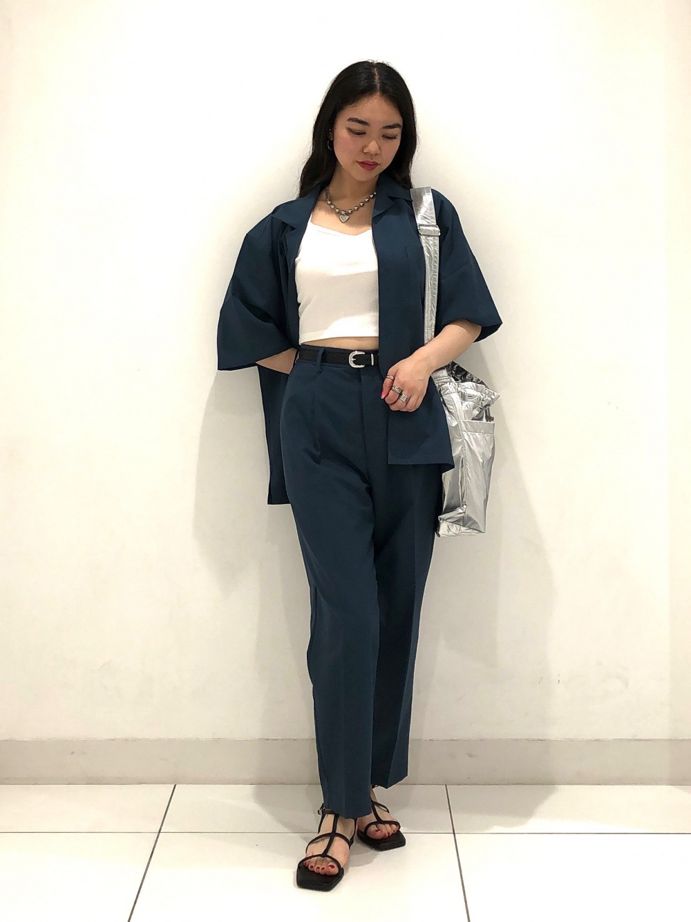 ドライオープンカラーシャツ(5分袖)SW(セットアップ可能)、ドライ