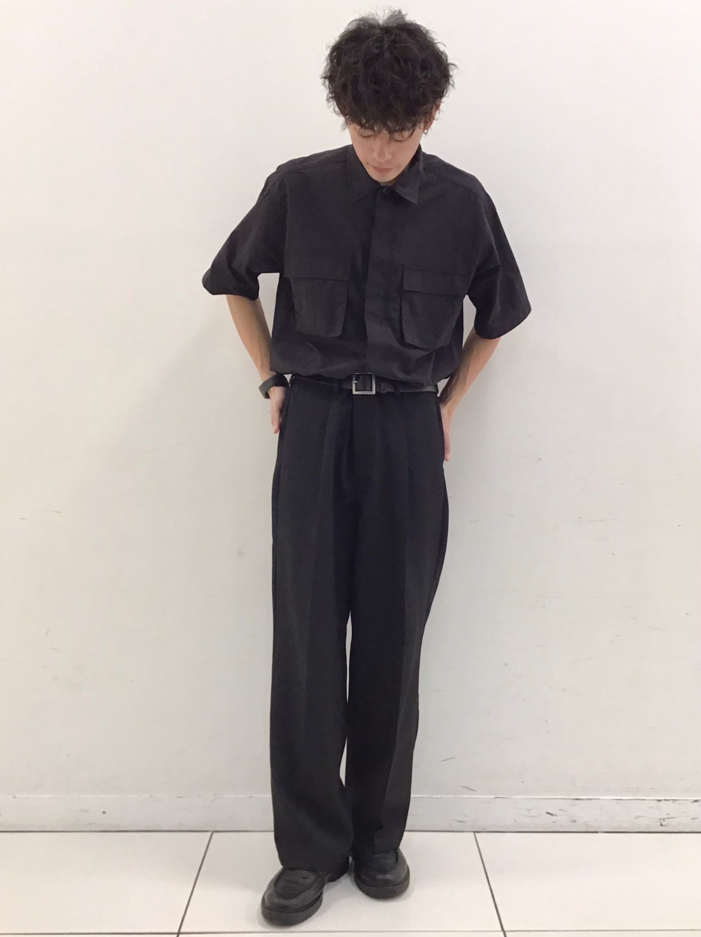 ジーユー GU ブルゾンジャケット ワイドスラックス 上下セットアップ