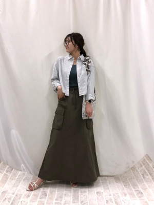 GU公式 | オックスフォードストライプショートシャツ(2024年秋アイテム)