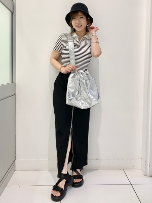 ポロシャツ ポロ オーガニックコットン スキッパーボーダー半袖ポロシャツ レディース AIGLE ポロシャツ ポロ オーガニックコットン スキッパー