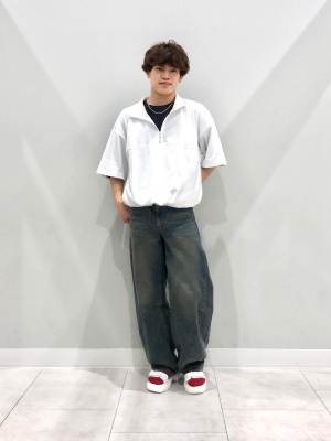 GU公式 | ハーフジッププルオーバー(5分袖)