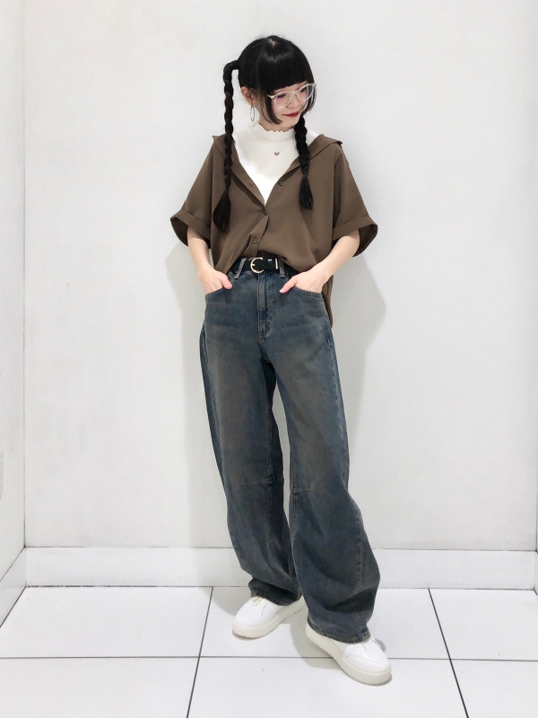 GIRLSハートカットアウトリブT(ノースリーブ)（子ども服）の着用