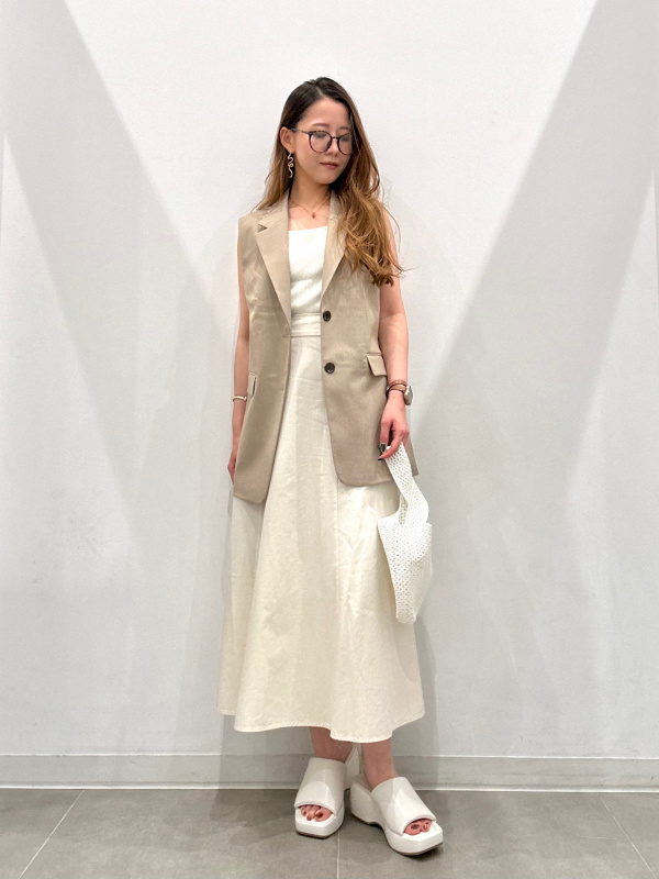 リブニットスクエアネックタンクトップ(2024年モデル)、デニム