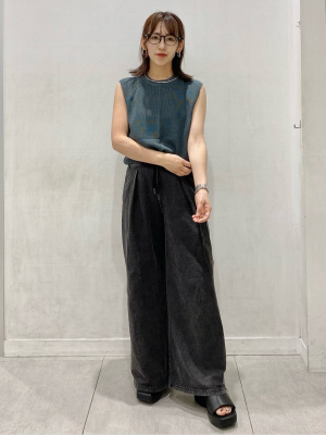 その他 gu-2 GU ウォッシュドスウェットプルオンパンツ 352067 ワイドパンツ