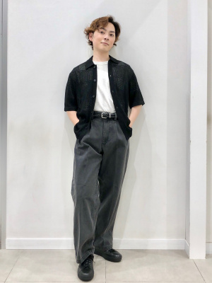 GU公式 | ウォッシャブルメッシュニットシャツ(5分袖)