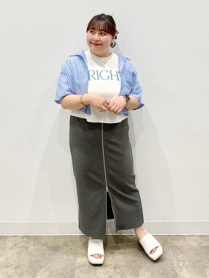 [Jeans]♥クロップド半袖Tシャツ GU公式 | GIRLSクロップドT(半袖)(ロゴ)JR