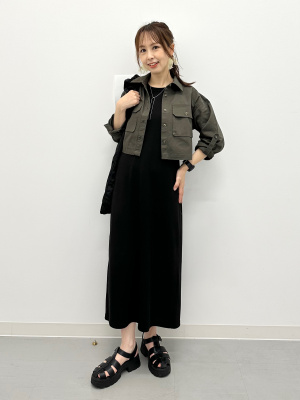 GU公式 | リブナローワンピース(ノースリーブ)