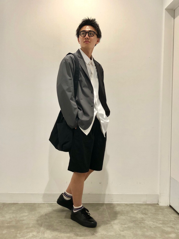 ナイロンストレッチジャケットSW+E(セットアップ可能)（メンズ）の着用