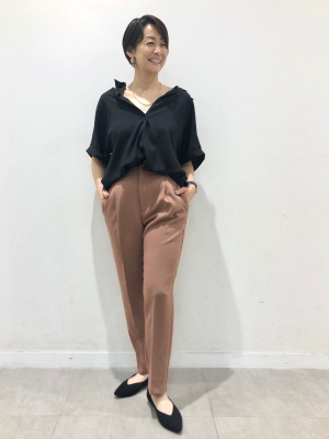 GU公式 | タックテーパードパンツ+EC(丈長め73.0cm)