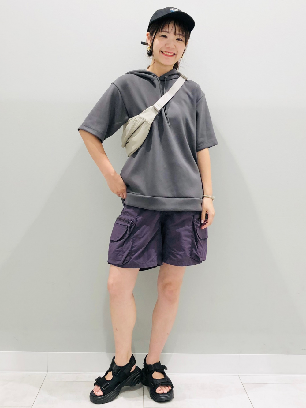 リブダブルジップカーディガンQ、デニムスーパーワイドカーゴ