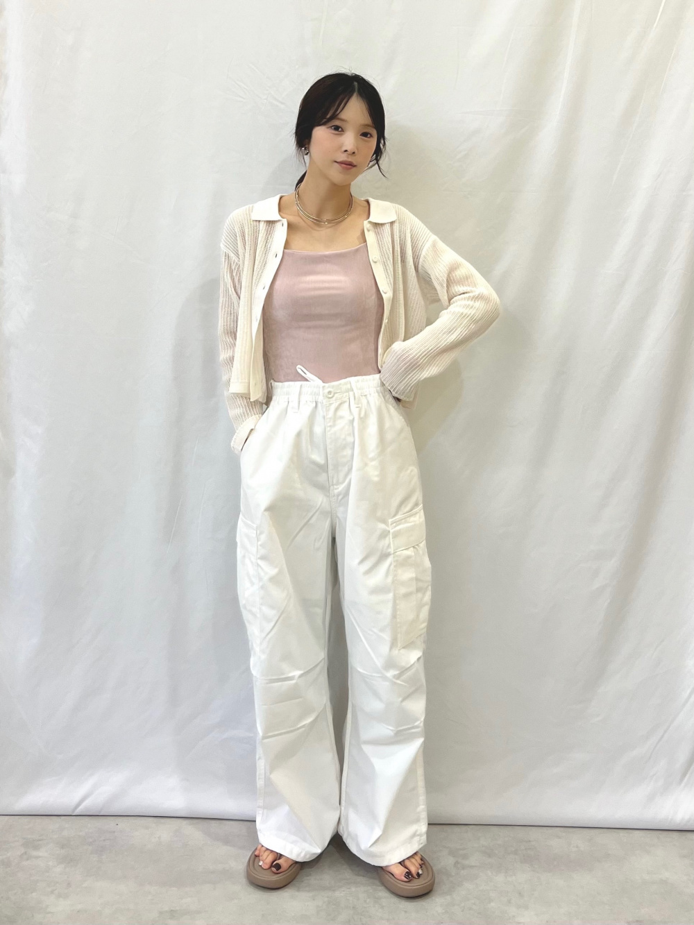 UVカットボクシーカーディガン(長袖)、ドライミニT(半袖)」の