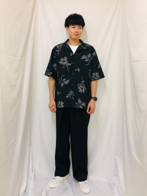 GU公式 | オープンカラーシャツ(5分袖)(フラワー)