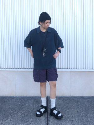 GU公式 | ウォッシャブルニットスキッパーポロシャツ(5分袖)