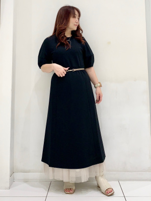 Adgjmさま GU公式 | ランタンスリーブワンピース(5分袖)Z+E