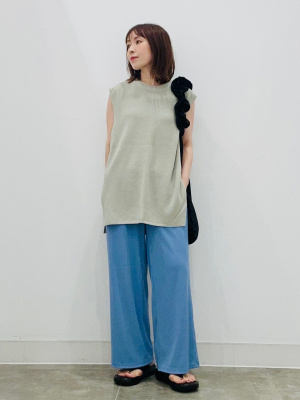 GU公式 | ウォッシャブルフレンチスリーブセーター