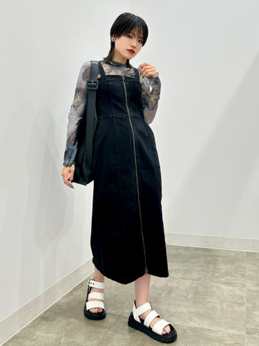 white christmas dresses Zip-Front Denim Dress – New York & Company main image 1