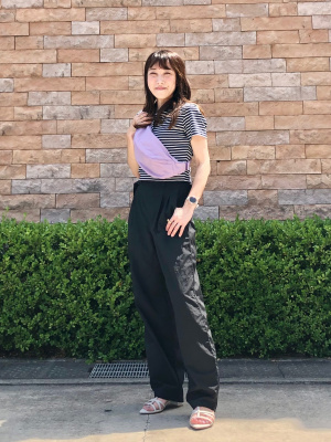 ポロシャツ ポロ オーガニックコットン スキッパーボーダー半袖ポロシャツ レディース AIGLE ポロシャツ ポロ オーガニックコットン スキッパー