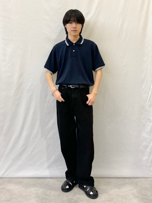 専用　マリンシリーズ GU公式 | ドライポロシャツ(半袖)(ライン)