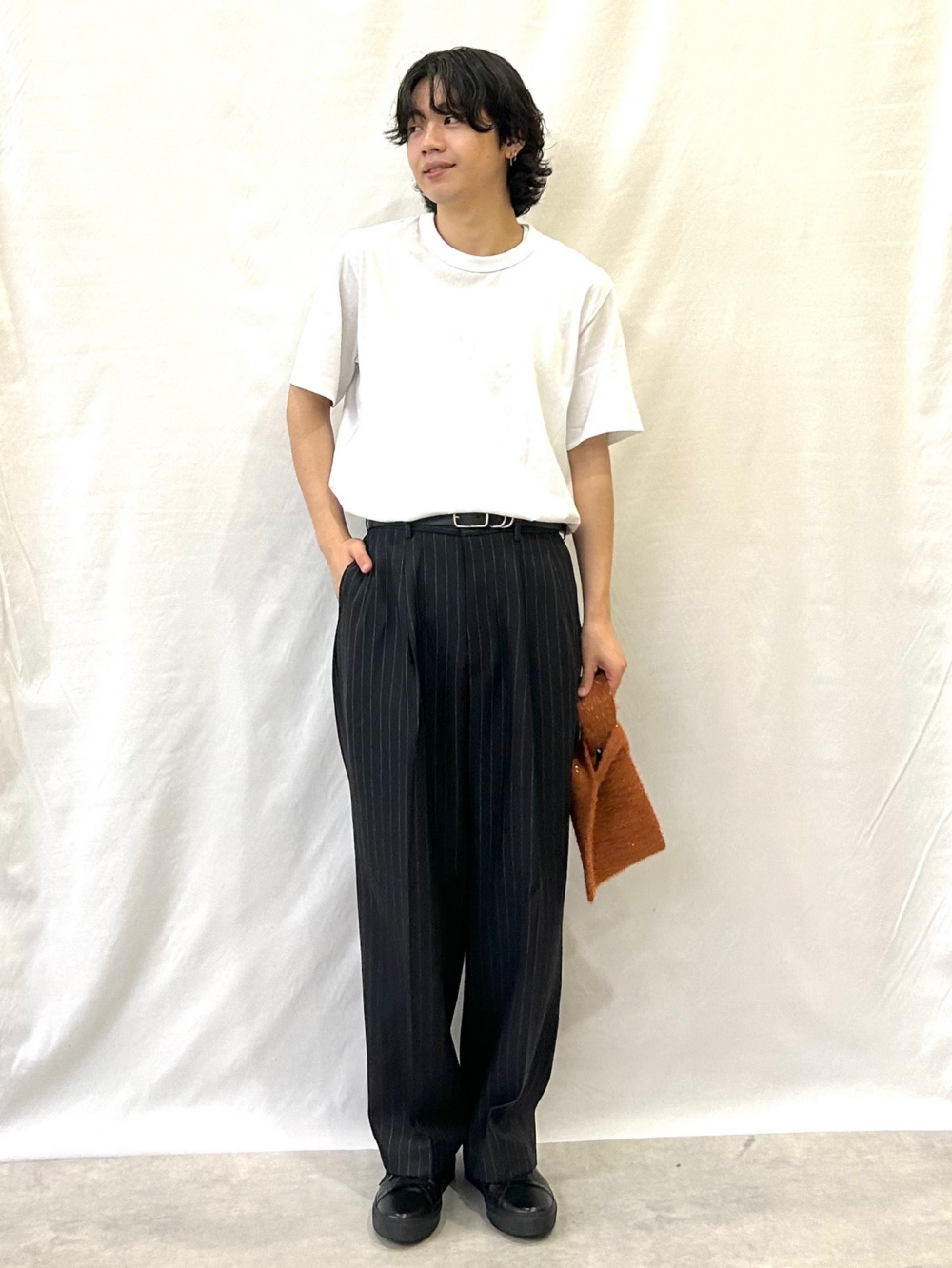 ★希少★GU 新品ツータックバギースラックス ストライプ Lサイズ GU公式 | ツータックバギースラックス(ストライプ)(セットアップ