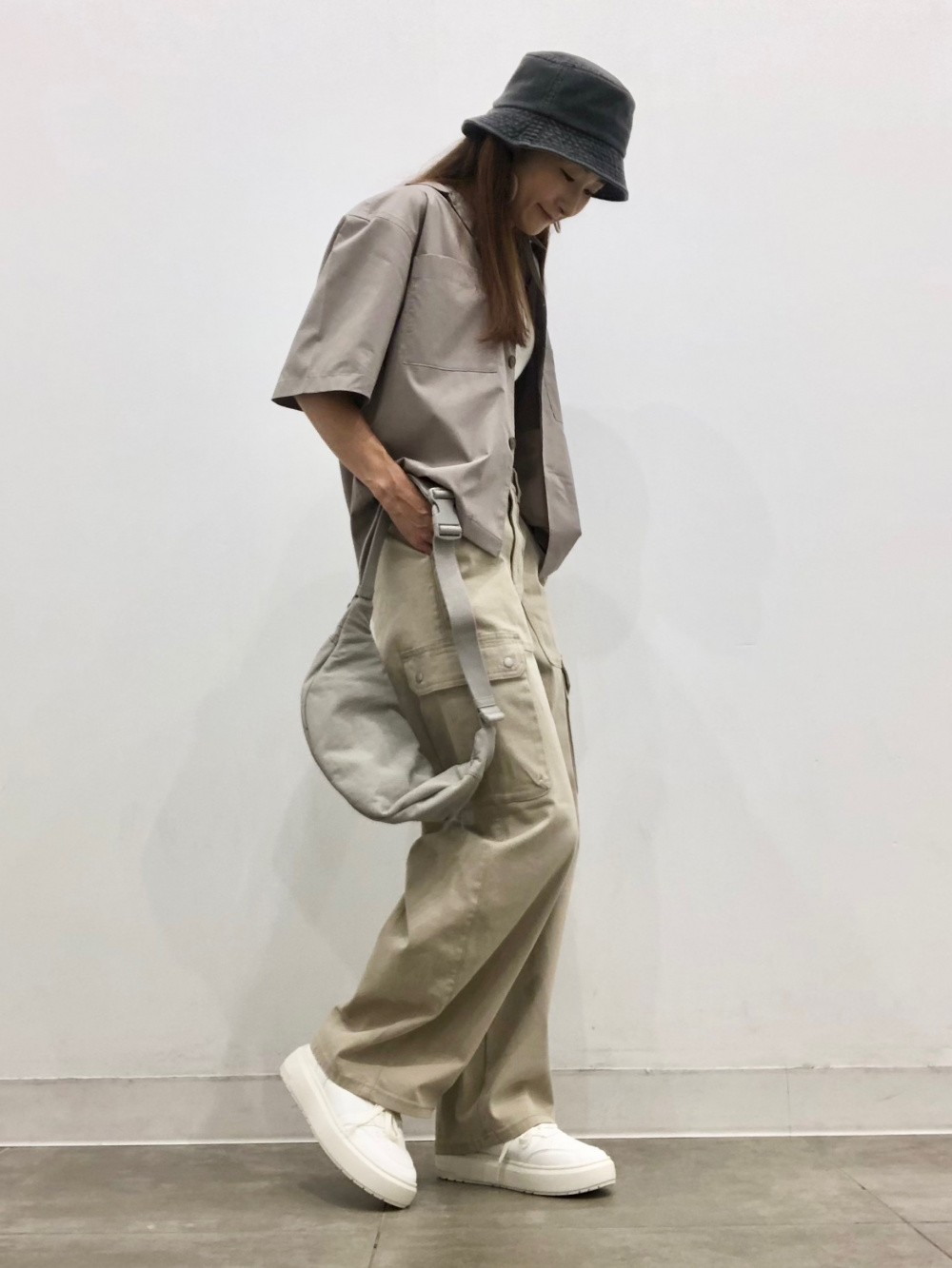 オーバーサイズT(5分袖)OSB+EC、パラシュートパンツ