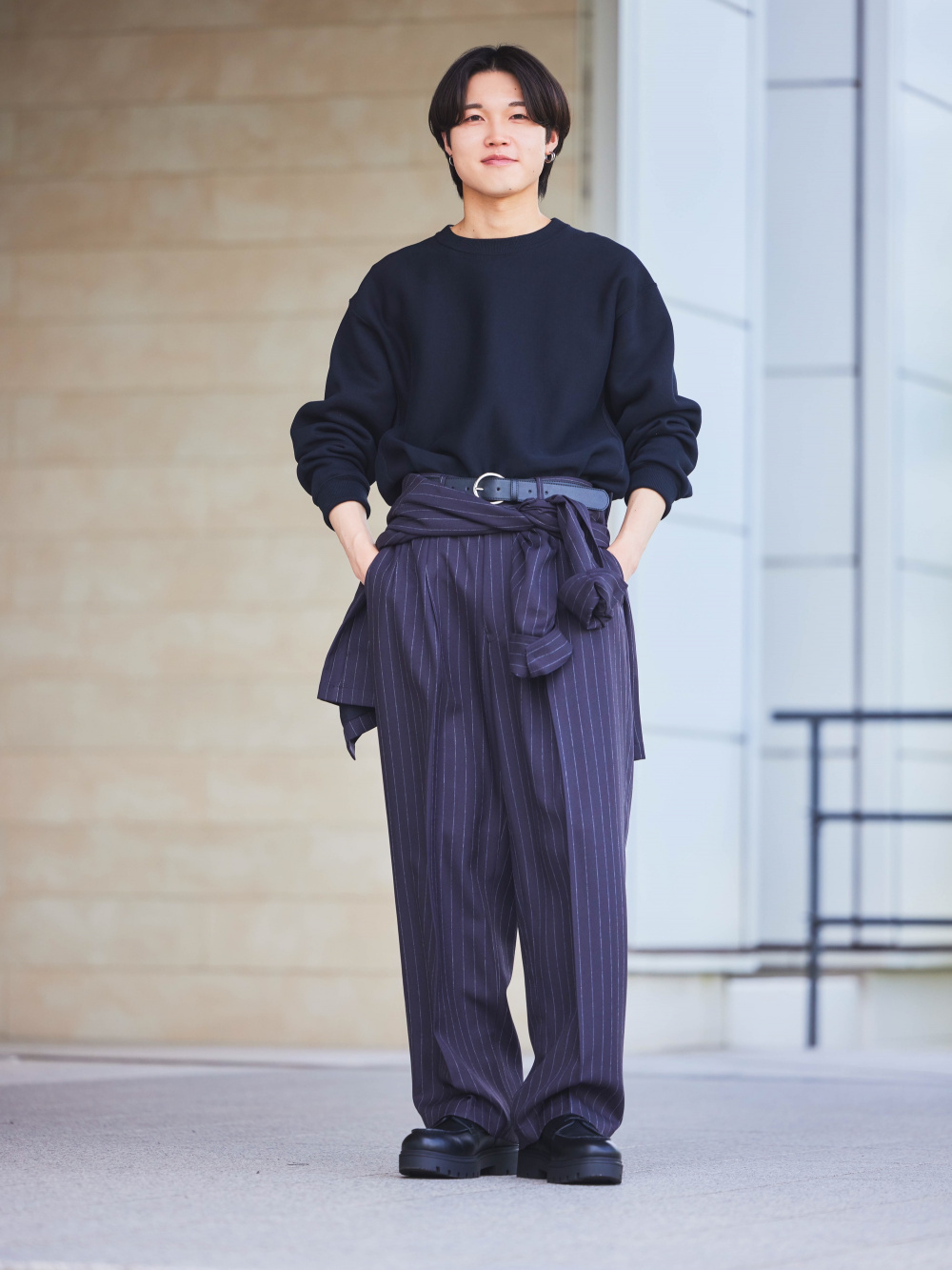 ストライプバギースラックス JADED LONDON ピンストライプバギー