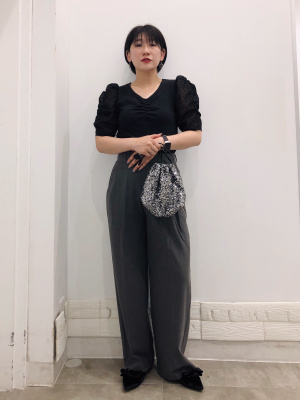 まりっちページ GU公式 | 布帛コンビネーションT(5分袖)Z+E