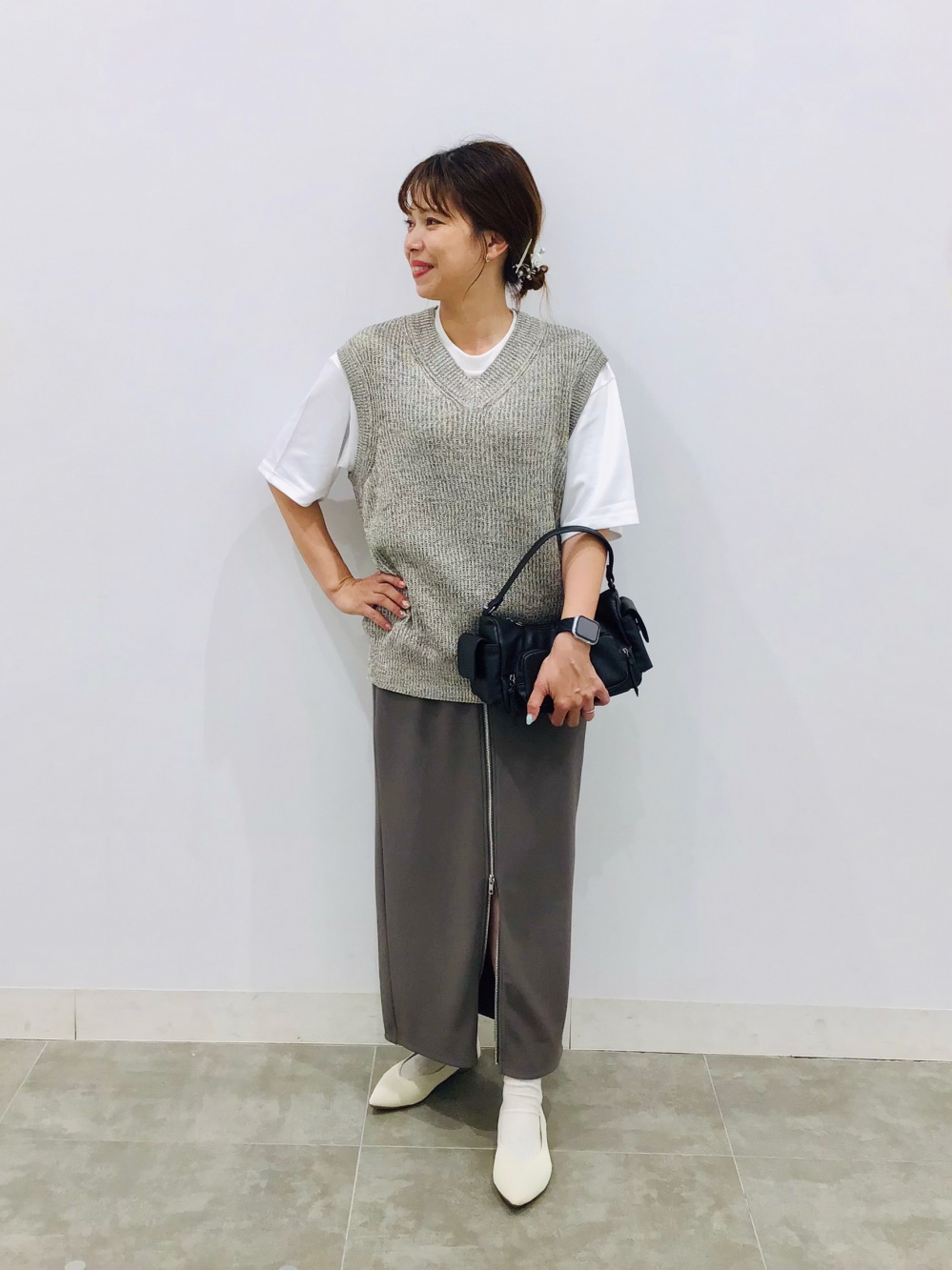 シアーハイネックT(長袖)、オーバーサイズシャツ(長袖)(UVカット