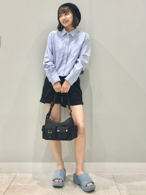 GU公式 | GIRLSストレッチデニムハイウエストショートパンツJR