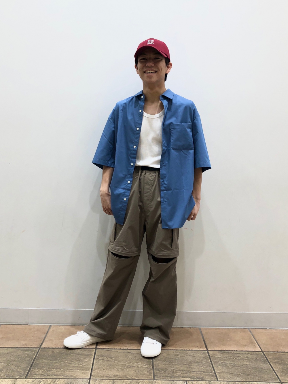 グラフィックT(5分袖) Hand craft 1、ドライオープンカラー
