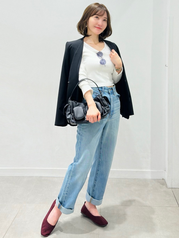 ウォッシャブルノーカラージャケットZ(セットアップ可能)（レディース