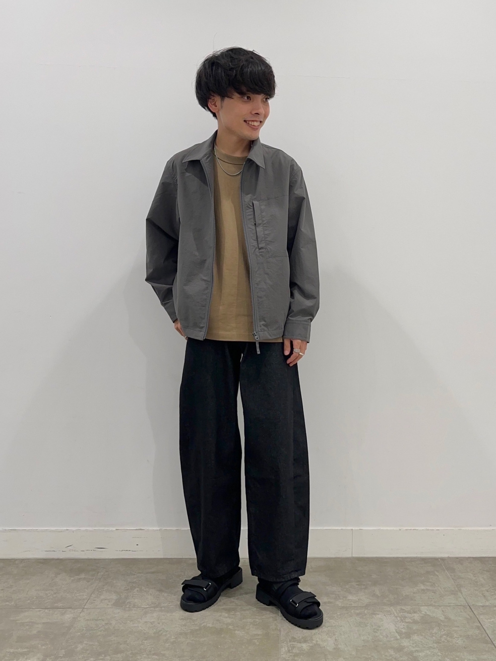 ドライオープンカラーシャツ(5分袖)(セットアップ可能)、ドライワイド