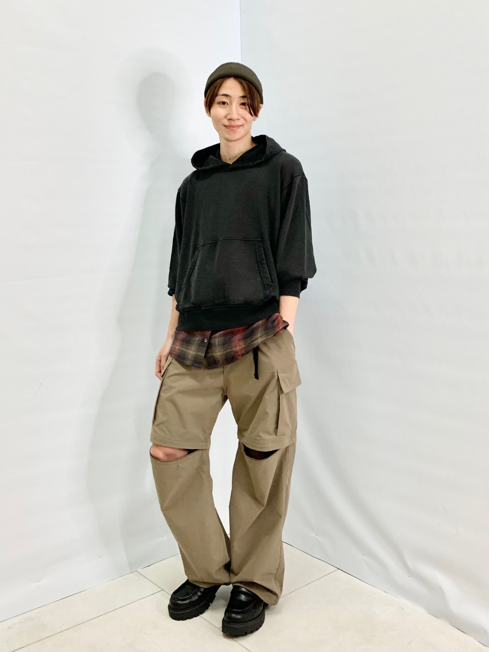 Convertible Wide Cargo Pants、Easy Care Broadcloth Shirt/Striped1