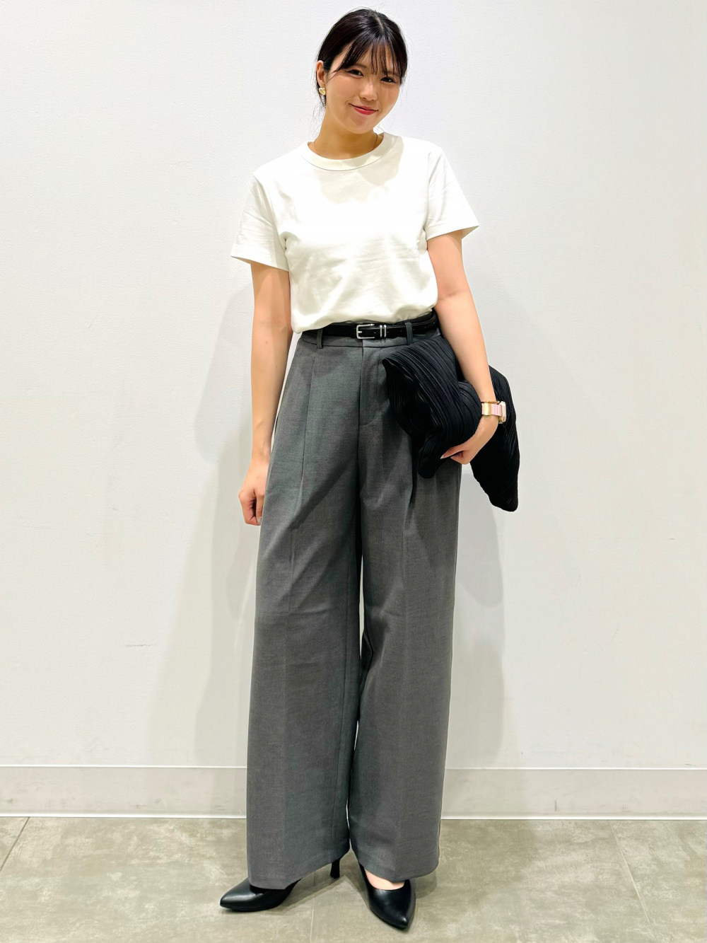 チルデンセーター(ノースリーブ)Q+E、バンドカラーシャツ