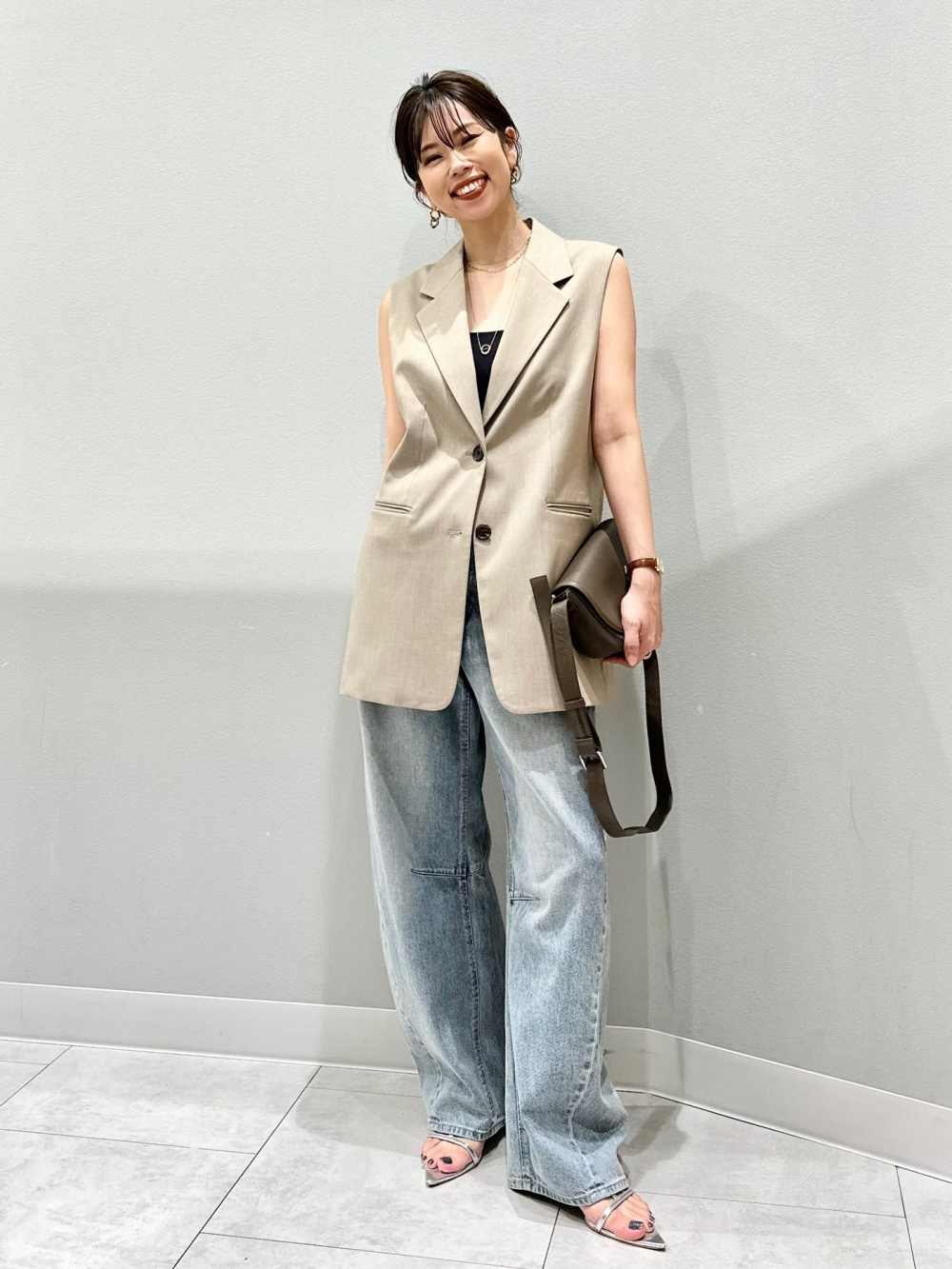 Bra-Feel 2WAY Cropped Camisole、Front Zip Bubble Hem Dress