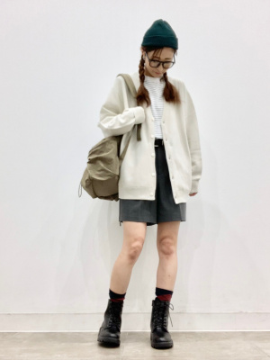 GU公式 | ドライポンチクルーネックT(5分袖)(ボーダー)