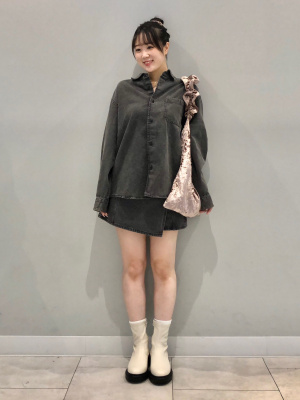 【  Jeans】CKロゴ/デニムラップスコート GU公式 | デニムラップスコート