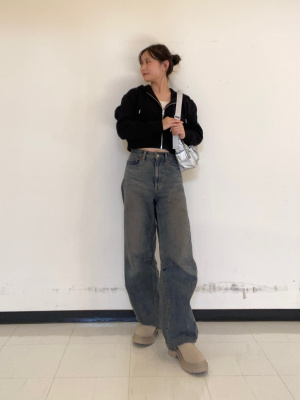 GU公式 | ブラフィールクロップドワッフルスクエアネックタンクトップ