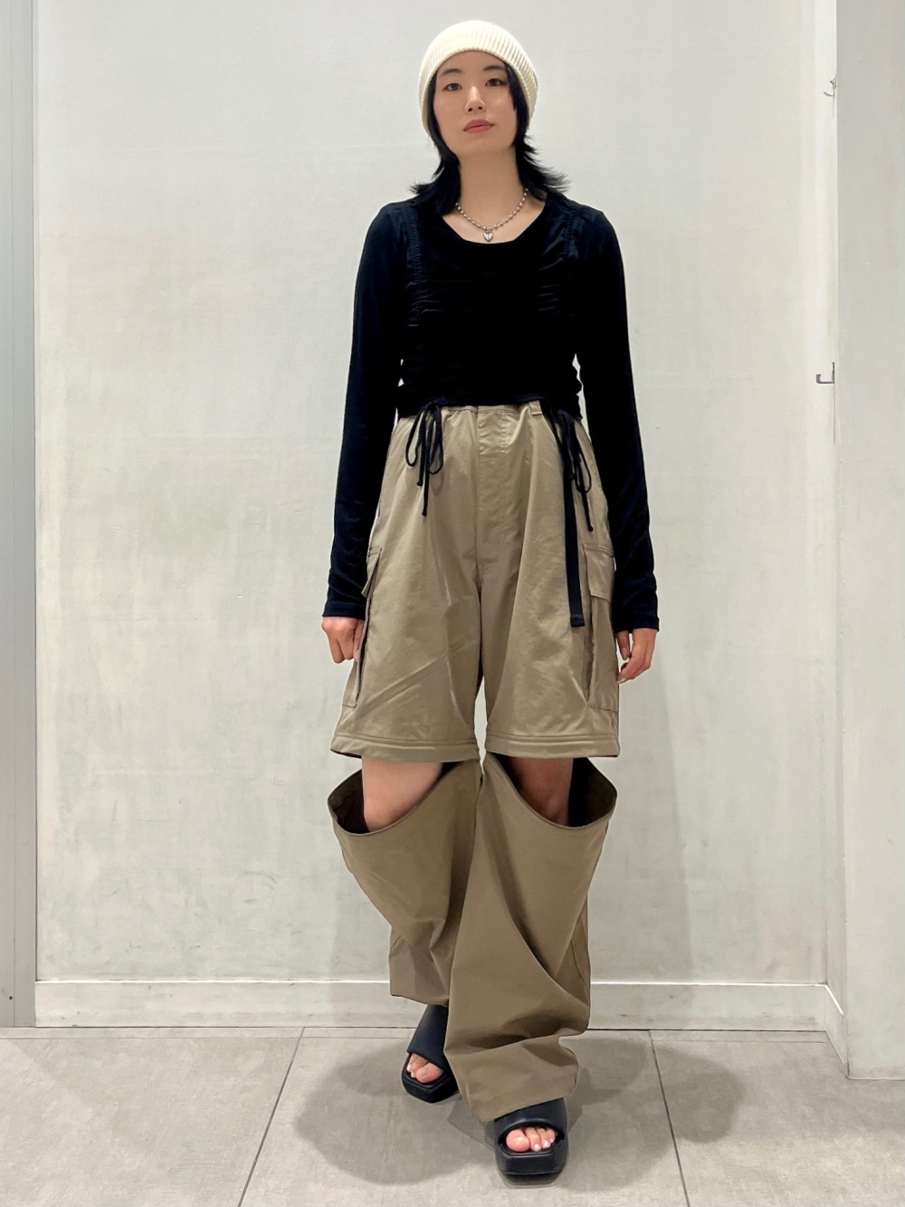 ウォッシュドスウェットハーフジップパーカ(セットアップ可能