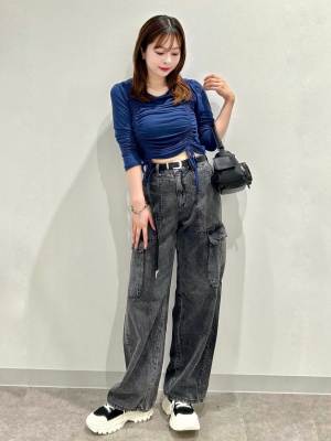 GU公式 | バレルレッグカーゴジーンズ(丈標準71.0~75.0cm) GU公式 | バレルレッグカーゴジーンズ(丈標準71.0~75.0cm)