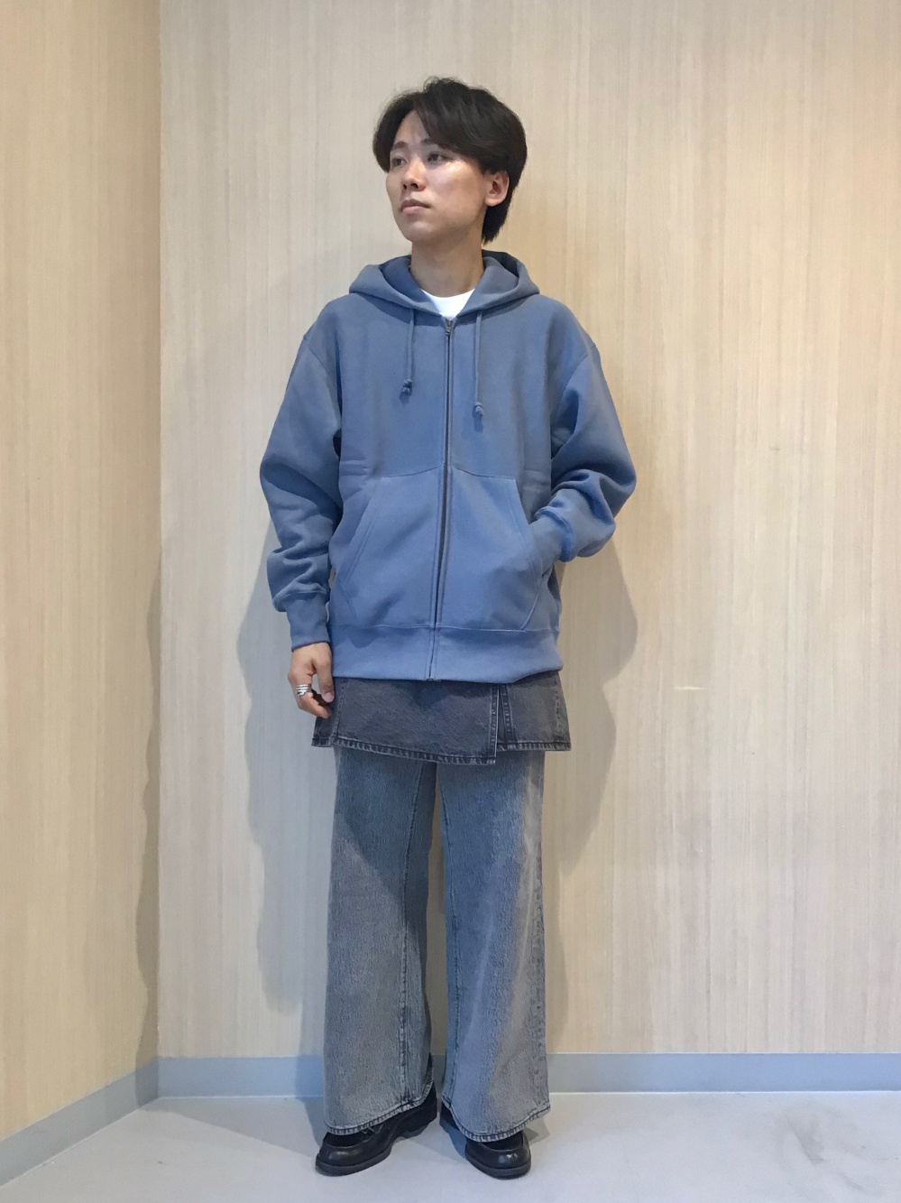 ウォッシュドスウェットハーフジップパーカ(セットアップ可能