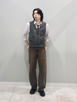 GU公式 | デニムマルチポケットベスト(セットアップ可能)