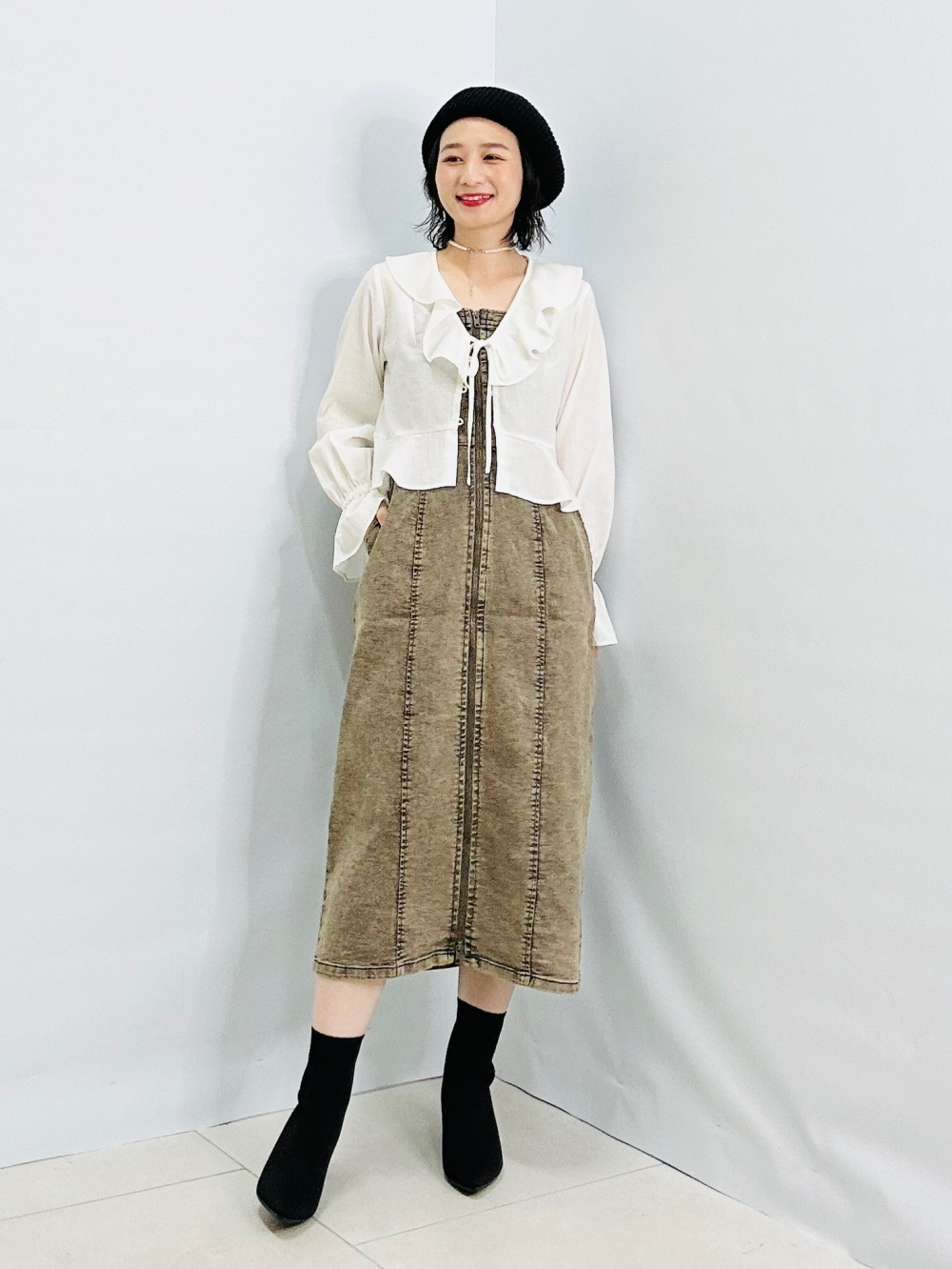 ワンピース guu 試着のみ】GU レースワンピース(7分袖)Z+X - メルカリ