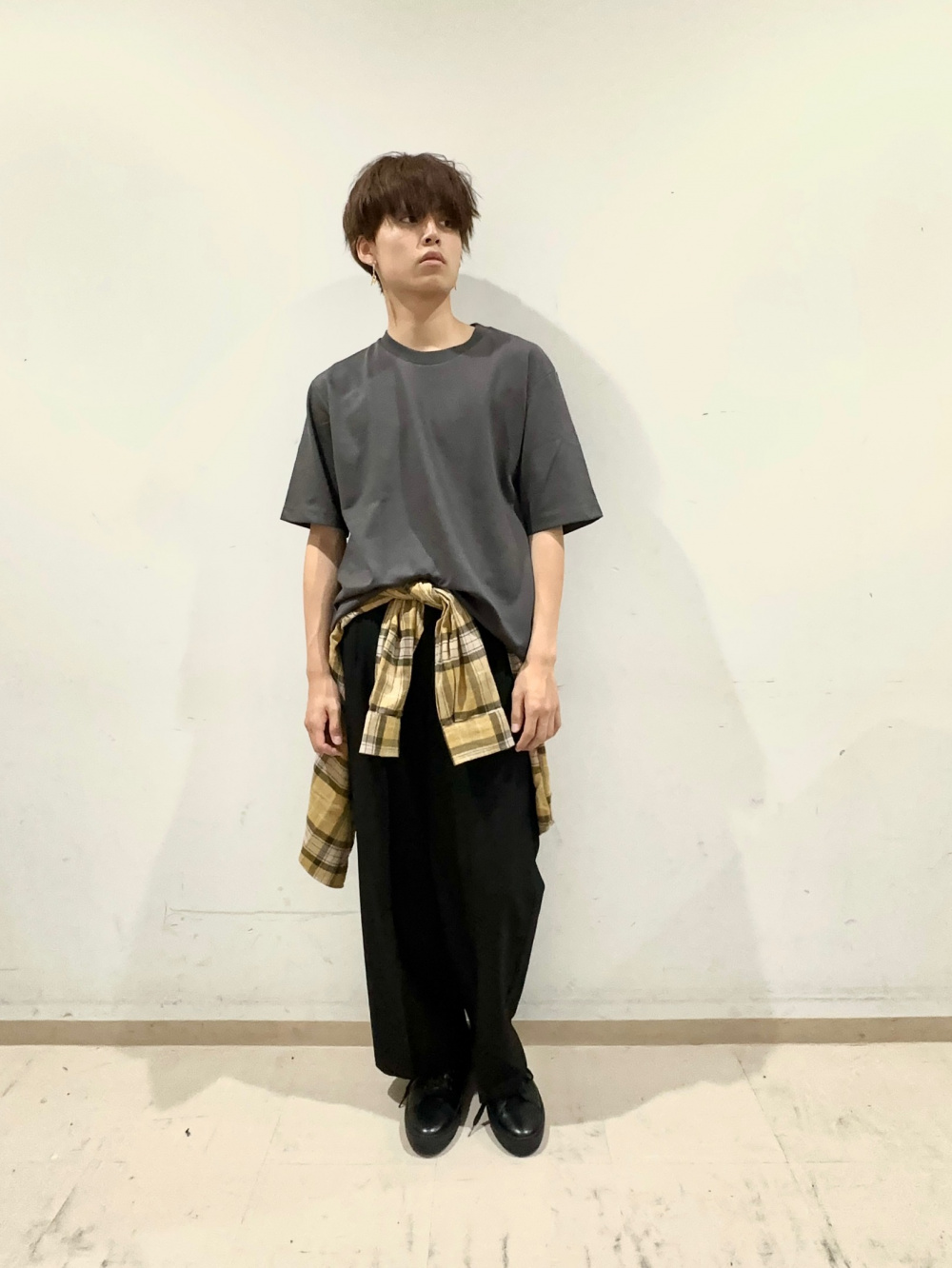 ナイロンオーバーサイズシャツ(5分袖)(セットアップ可能