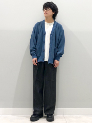 GU公式 | ツータックバギースラックス(ストライプ)(セットアップ