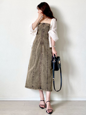 GU公式 | デニムフロントジップワンピース